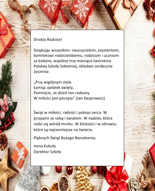 Wiadomość dla rodziców – zakończenie I semestru — zdjęcie 2