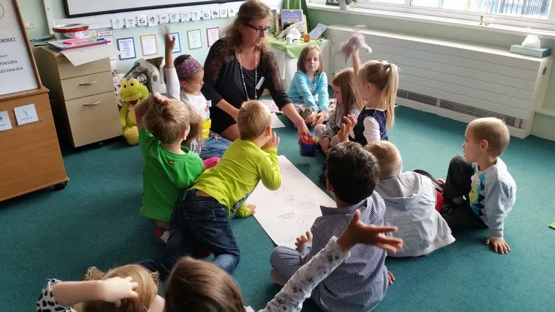 Pupils during lessons at the Polish school